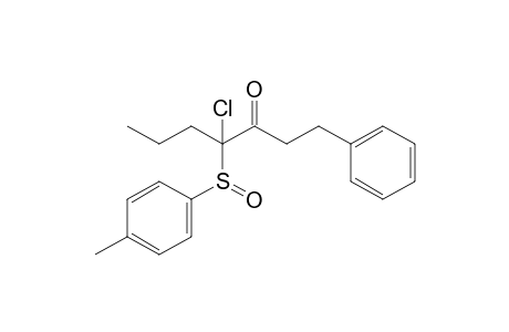 4-Chloranyl-4-(4-methylphenyl)sulfinyl-1-phenyl-heptan-3-one