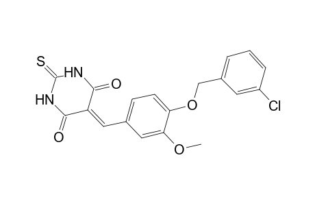 5-{4-[(3-chlorobenzyl)oxy]-3-methoxybenzylidene}-2-thioxodihydro-4,6(1H,5H)-pyrimidinedione