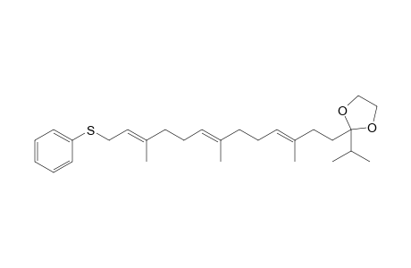 (E,E,E)-14,14-Ethylenedioxy-3,7,11,15-tetramethyl-1-(phenylthio)-2,6,10-hexadecatriene