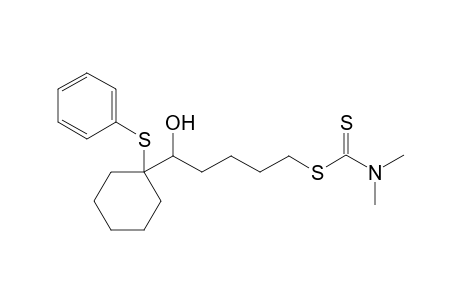 1-(N,N-Dimethyldithiocarbamoyl)-5-hydroxy-5-[1'-(phenylsulfanyl)cyclohexyl]pentane
