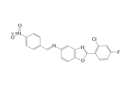 N-[2-(2-chloro-4-fluorophenyl)-1,3-benzoxazol-5-yl]-N-[(E)-(4-nitrophenyl)methylidene]amine