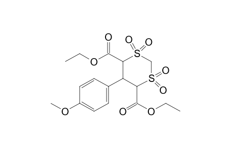 5-(p-methoxyphenyl)-m-dithiane-4,6-dicarboxylic acid, diethyl ester, 1,1,3,3-tetraoxide