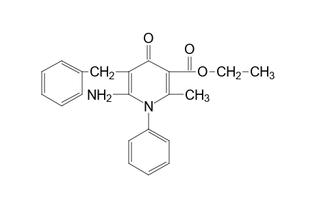 6-amino-5-benzyl-1,4-dihydro-2-methyl-4-oxo-1-phenylnicotinic acid, ethyl ester