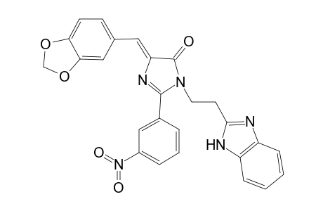 (4Z)-1-[2-(1H-1,3-benzodiazol-2-yl)ethyl]-4-(2H-1,3-benzodioxol-5-ylmethylidene)-2-(3-nitrophenyl)-4,5-dihydro-1H-imidazol-5-one