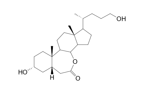 3.alpha.,24-Dihydroxy-B-homo-8-oxa-5.beta.-cholan-7-one