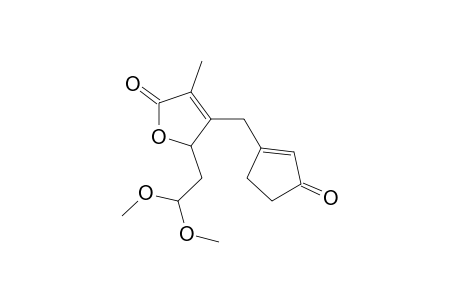 2(5H)-Furanone, 5-(2,2-dimethoxyethyl)-3-methyl-4-[(3-oxo-1-cyclopenten-1-yl)methyl]-, (.+-.)-