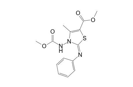 5-(Methoxycarbonyl)-N-(methoxycarbonylamino)-2-(phenylimino)-4-methyl-2,3-dihydrothiazole