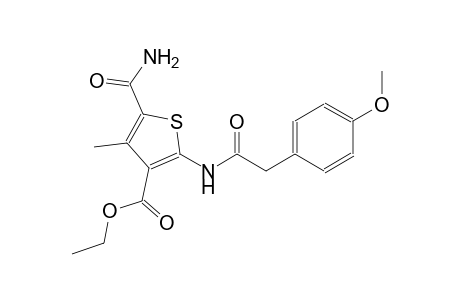 ethyl 5-(aminocarbonyl)-2-{[(4-methoxyphenyl)acetyl]amino}-4-methyl-3-thiophenecarboxylate