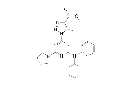 5-Methyl-1-[4-(N-phenylanilino)-6-(1-pyrrolidinyl)-1,3,5-triazin-2-yl]-4-triazolecarboxylic acid ethyl ester