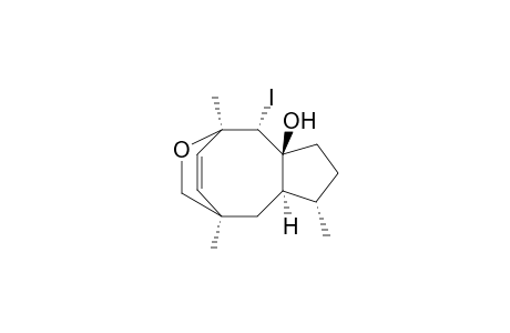 2,5-Ethenocyclopent[d]oxocin-9a(4H)-ol, 1,2,5,6,6a,7,8,9-octahydro-1-iodo-2,5,7-trimethyl-, (1.alpha.,2.alpha.,5.alpha.,6a.alpha.,7.alpha.,9a.beta.)-(.+-.)-
