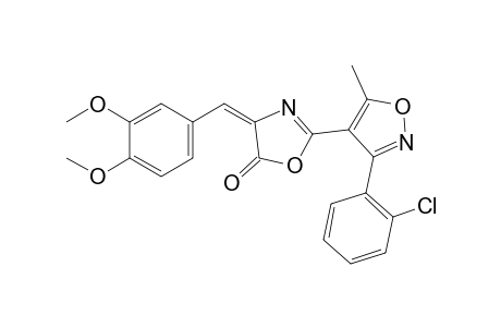 2-[3-(o-chlorophenyl)-5-methyl-4-isoxazolyl]-4-(3,4-dimethoxybenzylidene)-2-oxazolin-5-one