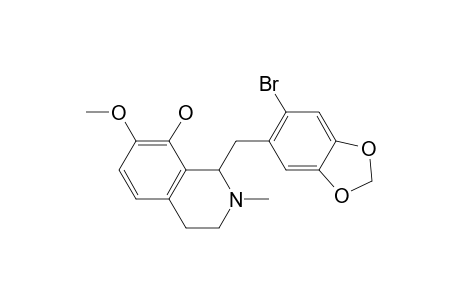 1-[(6-bromanyl-1,3-benzodioxol-5-yl)methyl]-7-methoxy-2-methyl-3,4-dihydro-1H-isoquinolin-8-ol