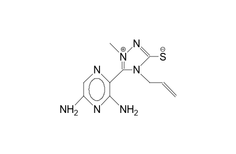 ANHYDRO-3-MERCAPTO-1-METHYL-4-PROPENYL-5-(3',5'-DIAMINO-2'-PYRAZINYL)-1,2,4-TRIAZOLIUM-HYDROXIDE