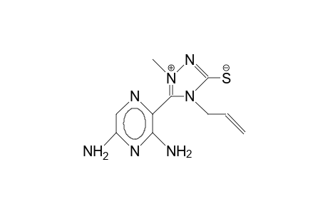 ANHYDRO-3-MERCAPTO-1-METHYL-4-PROPENYL-5-(3',5'-DIAMINO-2'-PYRAZINYL)-1,2,4-TRIAZOLIUM-HYDROXIDE