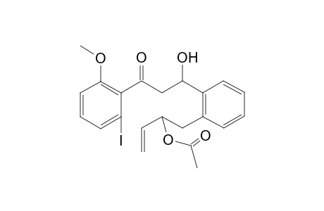 1-{2'-[1"-Hydroxy-3"-(2"'-iodo-6"'-methoxyphenyl)-3"-oxopropyl]benzyll}-allyl Acetate