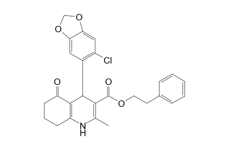 4-(6-Chloro-1,3-benzodioxol-5-yl)-5-keto-2-methyl-4,6,7,8-tetrahydro-1H-quinoline-3-carboxylic acid phenethyl ester