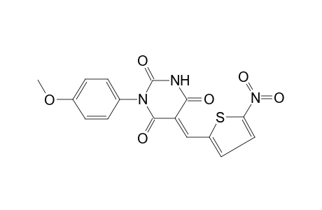 (5E)-1-(4-Methoxyphenyl)-5-[(5-nitro-2-thienyl)methylene]-2,4,6(1H,3H,5H)-pyrimidinetrione