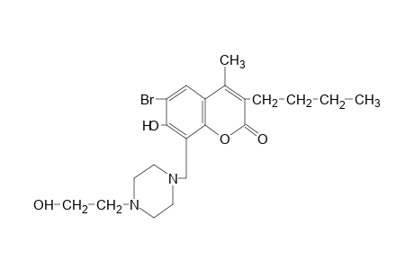 6-bromo-3-butyl-7-hydroxy-8-{[4-(2-hydroxyethyl)-1-piperazinyl]methyl}-4-methylcoumarin