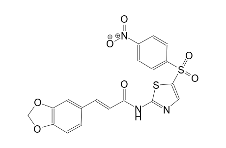 (2E)-3-(1,3-benzodioxol-5-yl)-N-{5-[(4-nitrophenyl)sulfonyl]-1,3-thiazol-2-yl}-2-propenamide