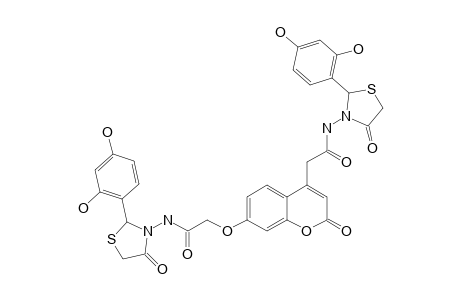 #5D;N-[2-(2,4-DIHYDROXYPHENYL)-4-OXO-THIAZOLIDIN-3-YL]-2-[4-[[2-(2,4-DIHYDROXYPHENYL)-4-OXO-THIAZOLIDIN-3-YLCARBAMOYL]-METHYL]-2-OXO-2H-CHROMEN-7-YLOXY]