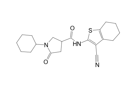 1-Cyclohexyl-5-oxo-pyrrolidine-3-carboxylic acid (3-cyano-4,5,6,7-tetrahydro-benzo[b]thiophen-2-yl)-amide
