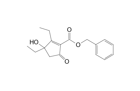 2,3-diethyl-3-hydroxy-5-keto-cyclopentene-1-carboxylic acid benzyl ester