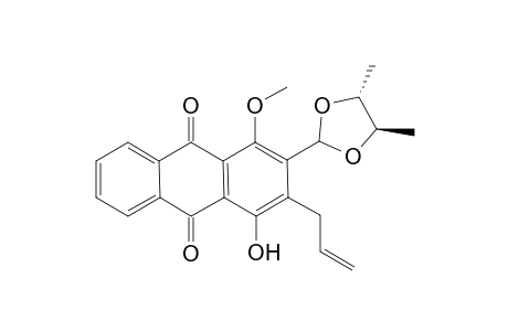 (4'R,5'R)-2-(4',5'-dimethyl-1',3'-dioxolan-2'-yl)-4-hydroxy-1-methoxy-3-(prop-2''-enyl)anthraquinone