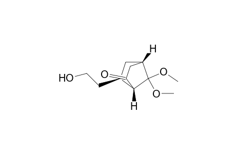 (+/-)-(1R*,4S*,6R*)-6-(2'-HYDROXYETHYL)-7,7-DIMETHOXY-BICYCLO-[2.2.1]-HEPTAN-2-ONE