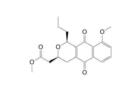 2-[(1S,3S)-5,10-diketo-9-methoxy-1-propyl-3,4-dihydro-1H-benz[g]isochromen-3-yl]acetic acid methyl ester