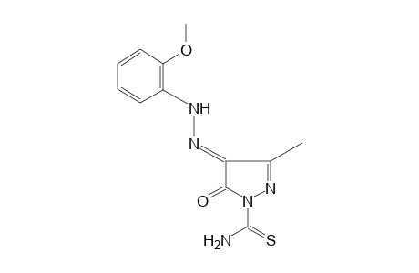 4,5-DIOXO-3-METHYLTHIO-2-PYRAZOLINE-1-CARBOXAMIDE, 4-[(o-METHOXYPHENYL)HYDRAZONE]