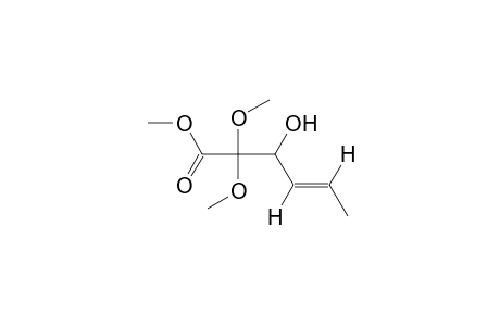 trans-3-hydroxy-2-oxo-4-hexenoic acid, methyl ester, 2-(dimethyl acetal)