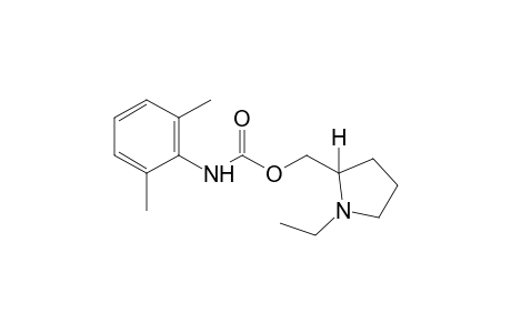 2,6-dimethylcarbanilic acid, (1-ethyl-2-pyrrolidinyl)methyl ester