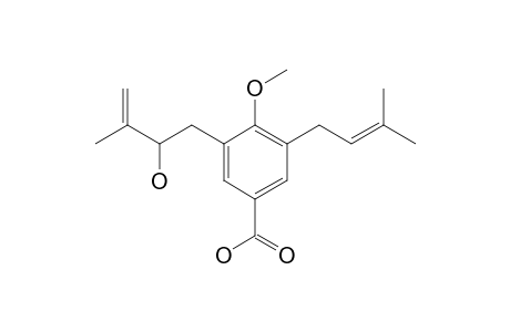 (+/-)-3-(2-HYDROXY-3-METHYL-3-BUTENYL)-4-METHOXY-5-(3-METHYL-2-BUTENYL)-BENZOIC_ACID