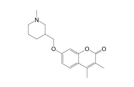 2H-1-Benzopyran-2-one, 3,4-dimethyl-7-[(1-methyl-3-piperidinyl)methoxy]-