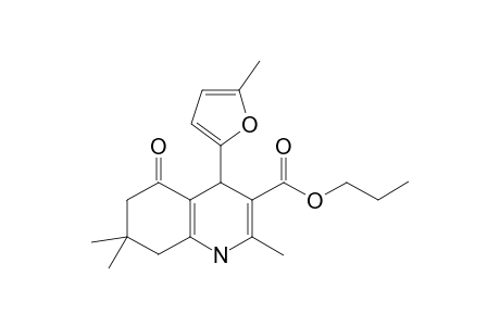 2,7,7-Trimethyl-4-(5-methyl-2-furanyl)-5-oxo-1,4,6,8-tetrahydroquinoline-3-carboxylic acid propyl ester