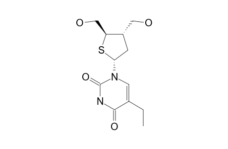 1-(2',3'-DIDEOXY-3'-C-HYDROXYMETHYL-4'-THIO-alpha-D-ERYTHRO-PENTOFURANOSYL)-5-ETHYL-URACIL