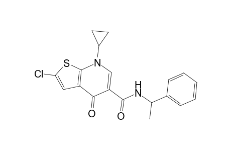 Thieno[2,3-b]pyridine-5-carboxamide, 2-chloro-7-cyclopropyl-4,7-dihydro-7-oxo-N-(1-phenylethyl)-