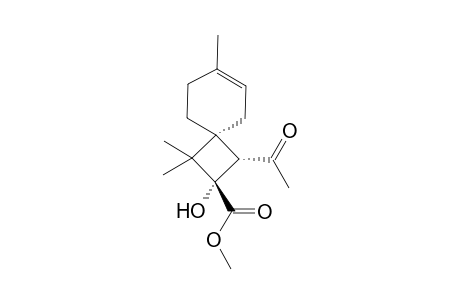 (2S,3S,4R)-3-Acetyl-2-hydroxy-1,1,7-trimethyl-spiro[3.5]non-6-ene-2-carboxylic acid methyl ester