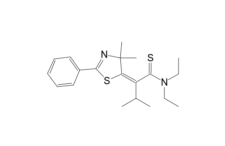 Butanethioamide, 2-(4,4-dimethyl-2-phenyl-5(4H)-thiazolylidene)-N,N-diethyl-3-methyl-, (E)-