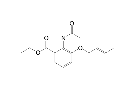 Benzoic acid, 2-(acetylamino)-3-[(3-methyl-2-butenyl)oxy]-, ethyl ester