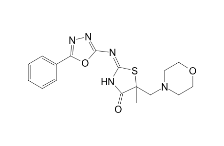 5-Methyl-5-(4-morpholinylmethyl)-2-[(5-phenyl-1,3,4-oxadiazol-2-yl)amino]-4-thiazolone