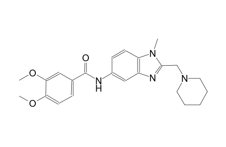 benzamide, 3,4-dimethoxy-N-[1-methyl-2-(1-piperidinylmethyl)-1H-benzimidazol-5-yl]-