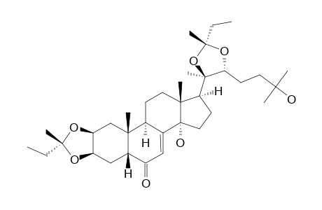 28-ALPHA,29-ALPHA-DIETHYL-28-BETA,29-BETA-DIMETHYL-2,3;20,22-BIS-O-METHYLIDENE-20-HYDROXY-ECDYSONE