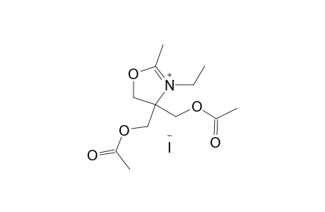 4,4-bis(hydroxymethyl)-3-ethyl-2-methyl-2-oxazolinium iodide, diacetate