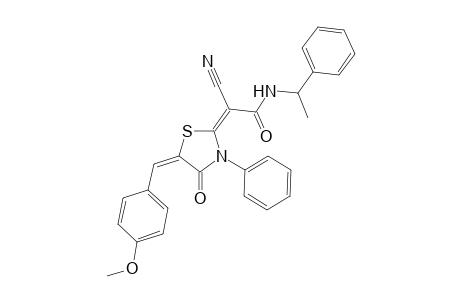 (2E)-2-cyano-2-[(5E)-5-(4-methoxybenzylidene)-4-oxo-3-phenyl-1,3-thiazolidin-2-ylidene]-N-(1-phenylethyl)ethanamide