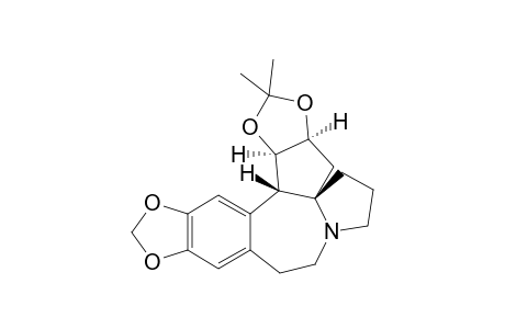 (3a.alpha.,4aR(*),15b.beta.,15c.alpha.)-(+-)-3a,4,6,7,9,10,15b,15c-Octahydro-2,2-di-methyl-5H-[1,3]dioxolo[4,5-h-1,3-dioxolo[4,5]cyclopenta[1,2-a]pyrrolo[2,1-b][3]benzazepine