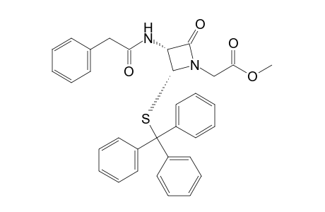 cis-2-oxo-3-(2-phenylacetamido)-4-(tritylthio)-1-azetidineacetic acid, methyl ester