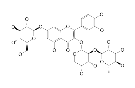 CALABRICOSIDE-A;QUERCETIN-3-O-[ALPHA-L-RHAMNOPYRANOSYL-(1->2)-ALPHA-L-ARABINOPYRANOSIDE]-7-O-BETA-D-GLUCOPYRANOSIDE