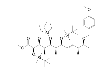 (E)-(2R,3S,4S,5R,6S,7R,10S,11S)-2,7-Bis{[tert-butyl(dimethyl)silyl]oxy}-3-hydroxy-11-[(4-methoxybenzyl)oxy]-4,6,8,10-(etramethyl)-5-[(triethylsilyl)oxy]dodeca-8-enoic acid methyl ester