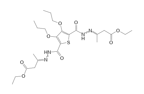 Ethyl 3-{[(3,4-dipropyloxy-5-{[2-(3-ethoxy-1-methyl-3-oxopropylidene)hydrazino]carbonyl}-2-thienyl)carbonyl]hydrazono}butanoate